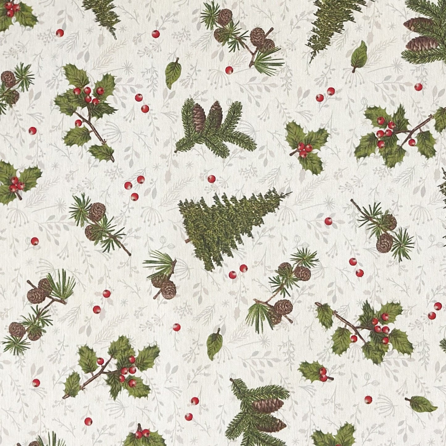 Tischdecke beschichtete Baumwolle Tannenbaum Tannenzapfen