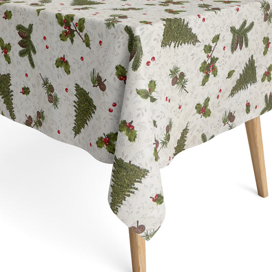 Tischdecke beschichtete Baumwolle Tannenbaum Tannenzapfen