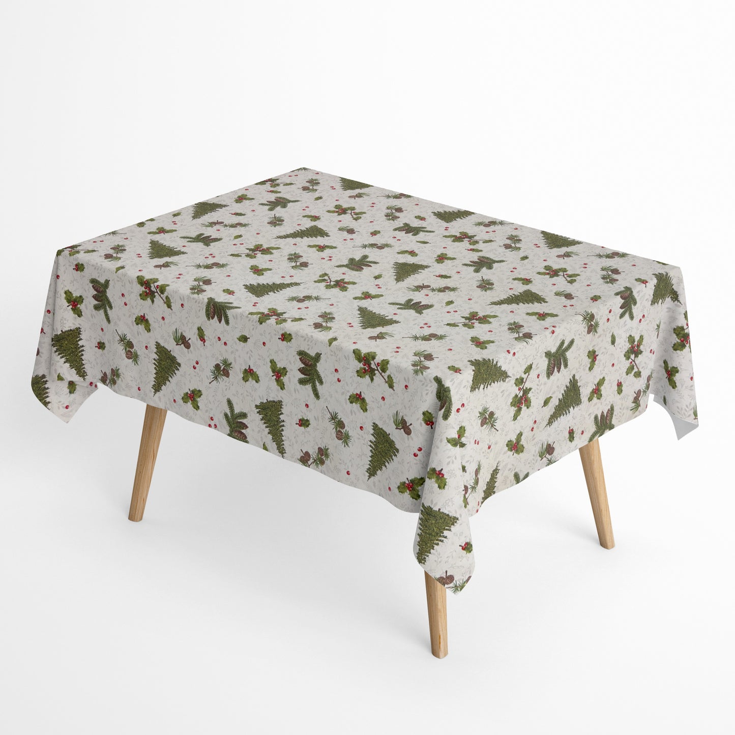 Tischdecke beschichtete Baumwolle Tannenbaum Tannenzapfen
