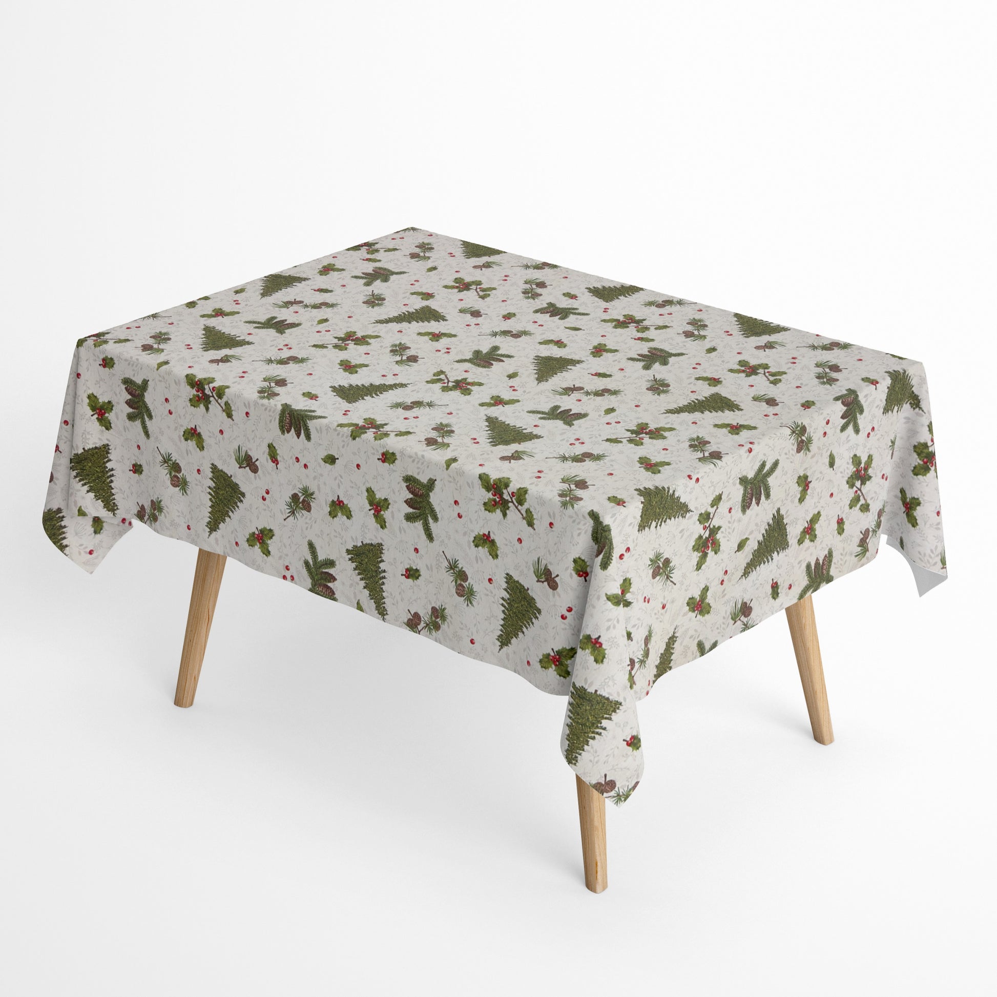 Tischdecke beschichtete Baumwolle Tannenbaum Tannenzapfen