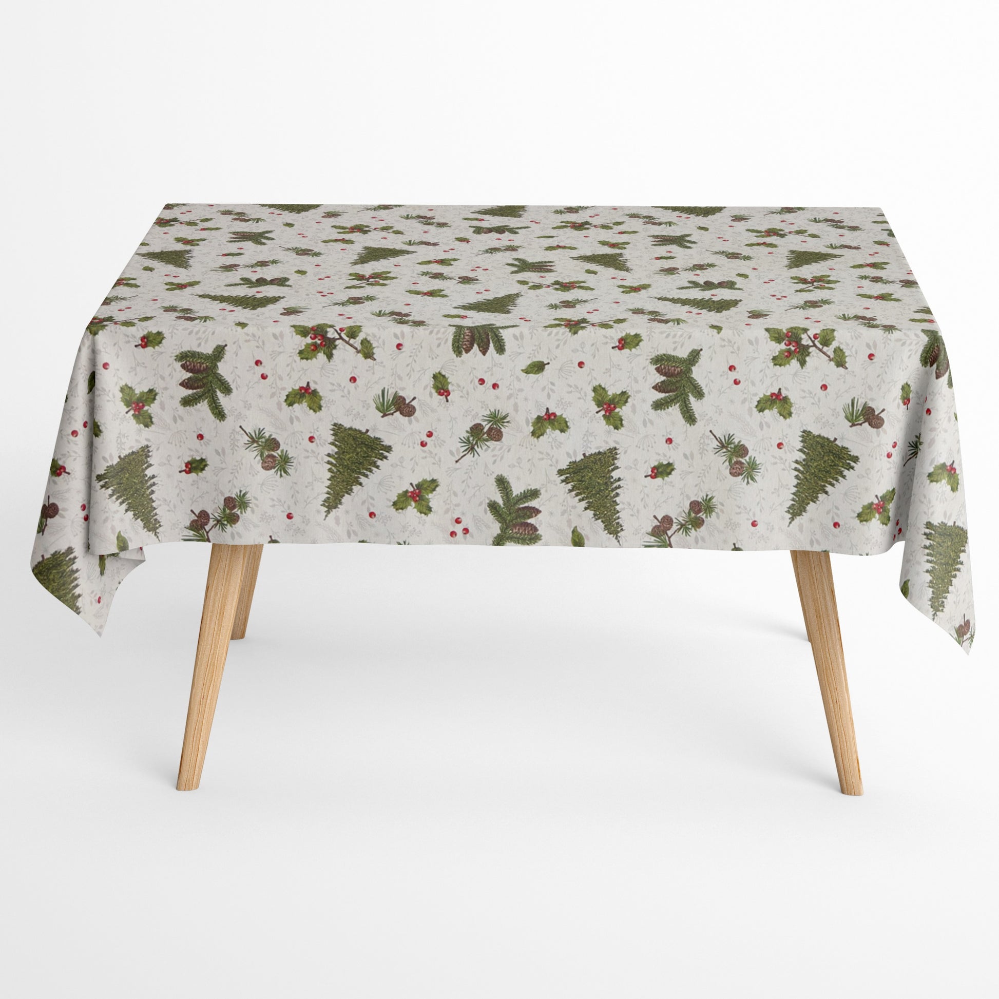 Tischdecke beschichtete Baumwolle Tannenbaum Tannenzapfen