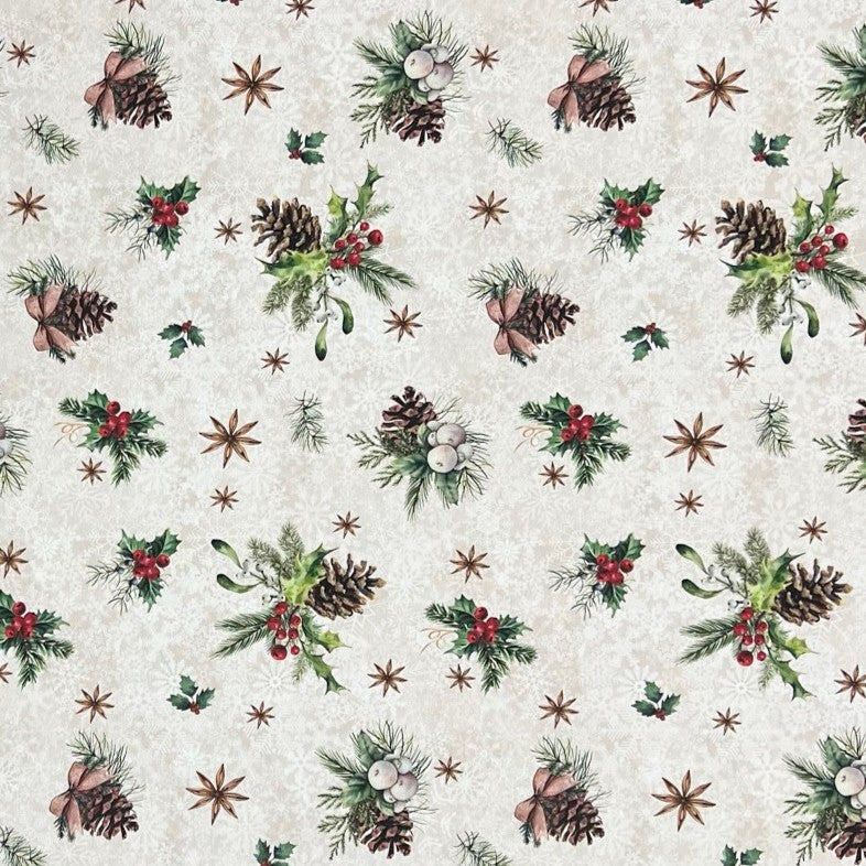 nappe textile jacquard coton enduit Noël XMAS01 60465 carrée ronde ovale