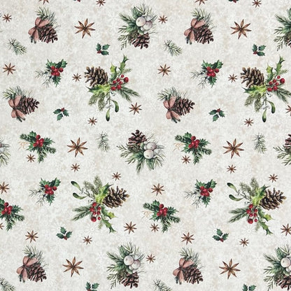 nappe textile jacquard coton enduit Noël XMAS01 60465 carrée ronde ovale
