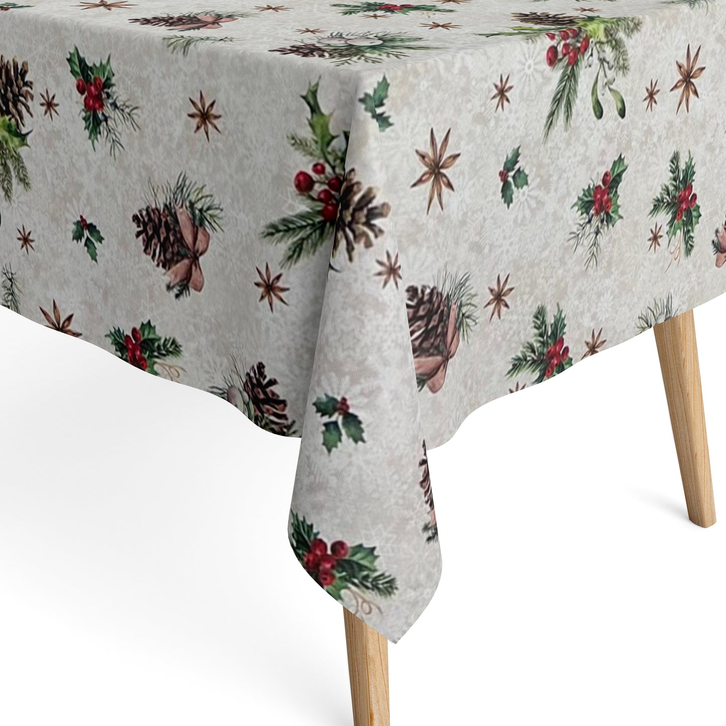 nappe textile jacquard coton enduit Noël XMAS01 60465 carrée ronde ovale
