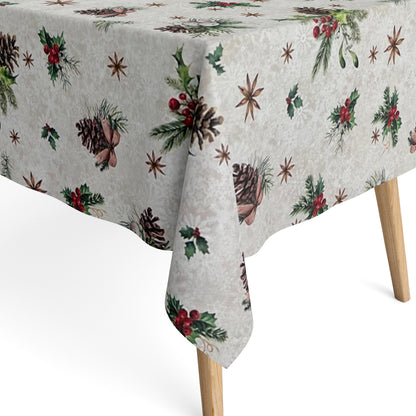 nappe textile jacquard coton enduit Noël XMAS01 60465 carrée ronde ovale