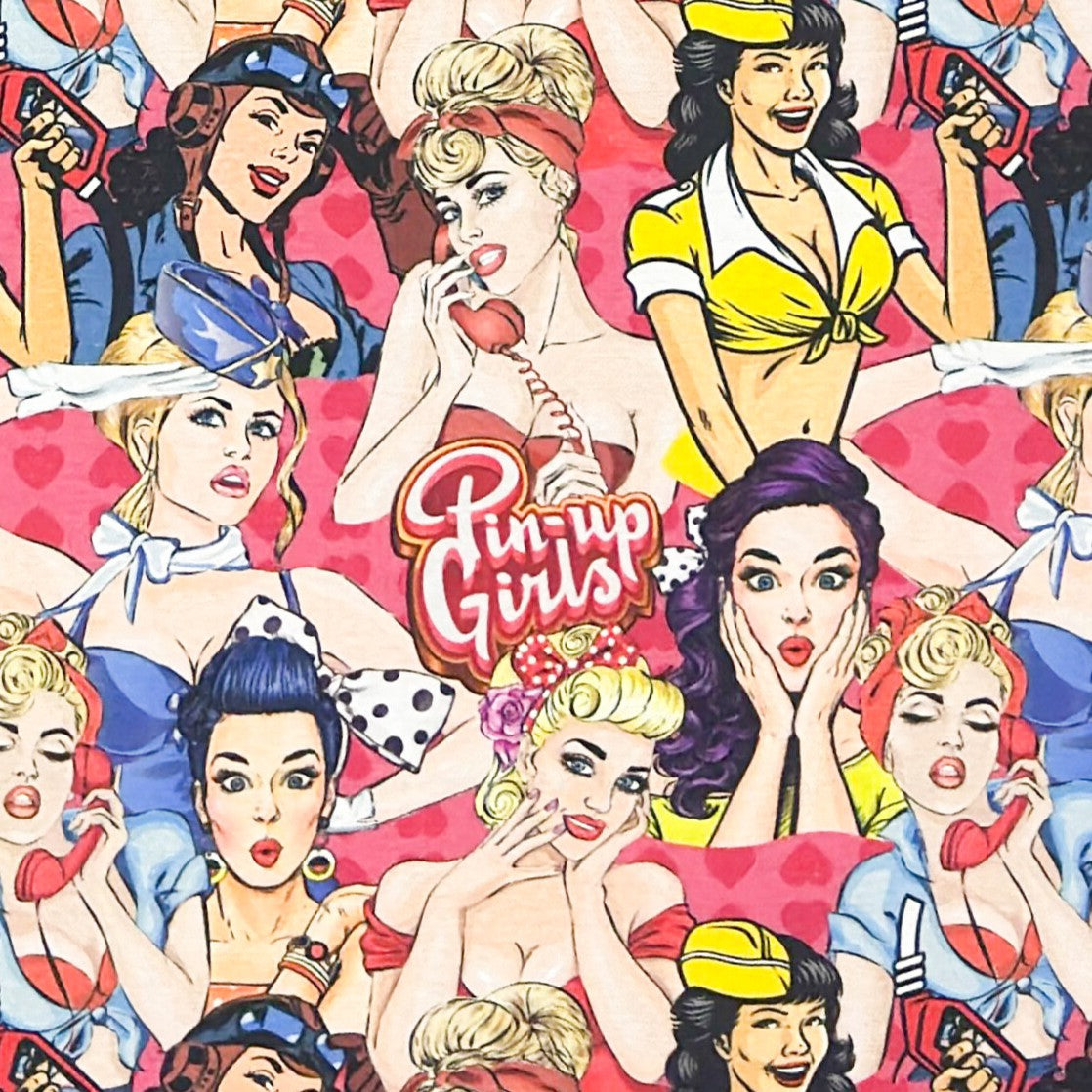 Jacquard Tischecke aus beschichteter Baumwolle retro Pinup