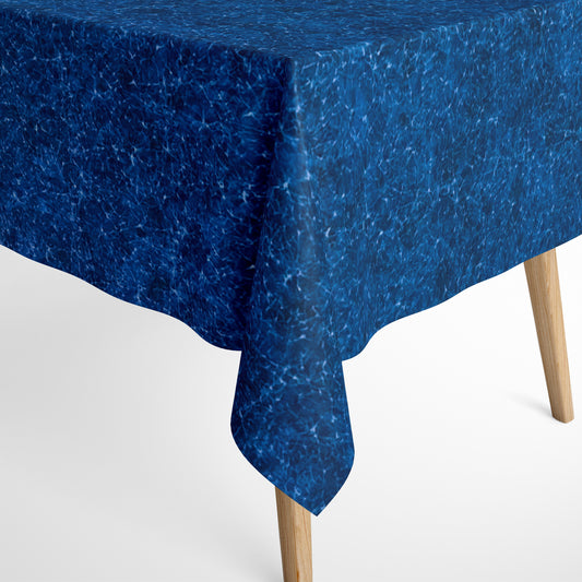 Tischdecke aus Baumwolle mit Teflonbeschichtung marmoriert dunkelblau Größe wählbar abwischbar