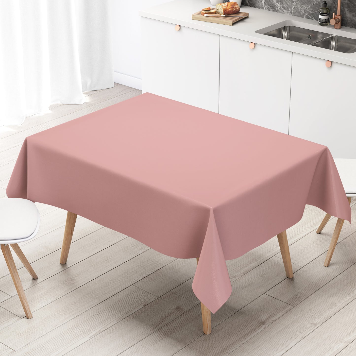Wachstuch Tischdecke rosa einfarbig unifarben uni210 eckig rund oval