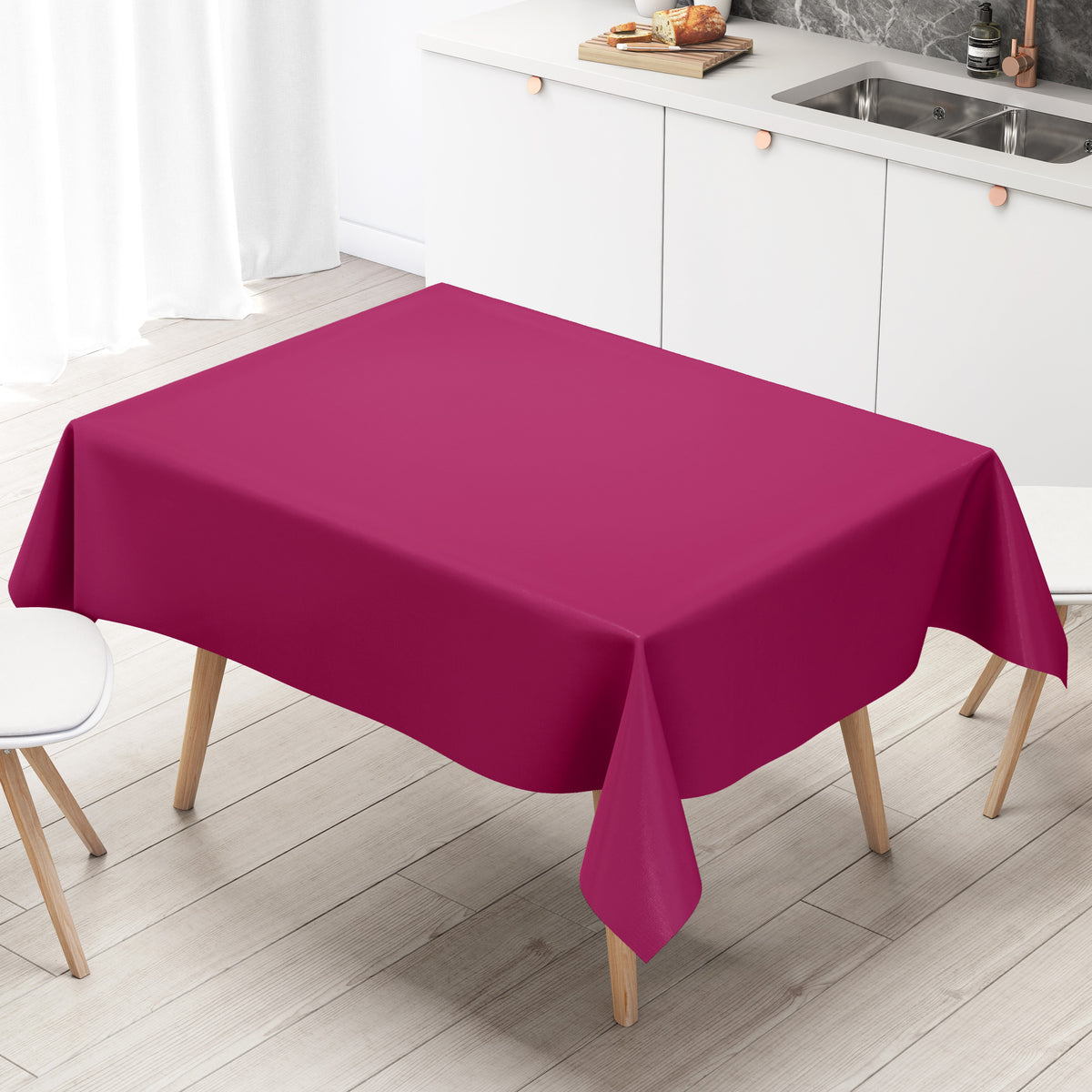 Wachstuch Tischdecke uni 222 einfarbig pink eckig rund oval –