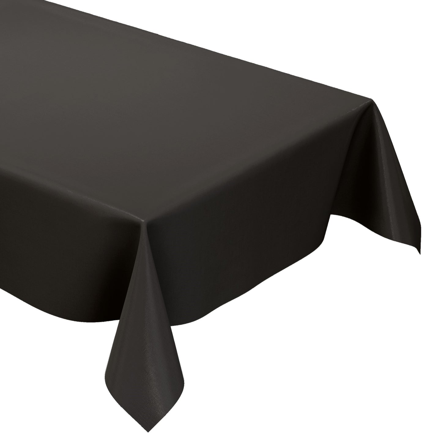 KEVKUS Wachstuch Tischdecke uni 24 Schwarz einfarbig wählbar in eckig, rund und oval -