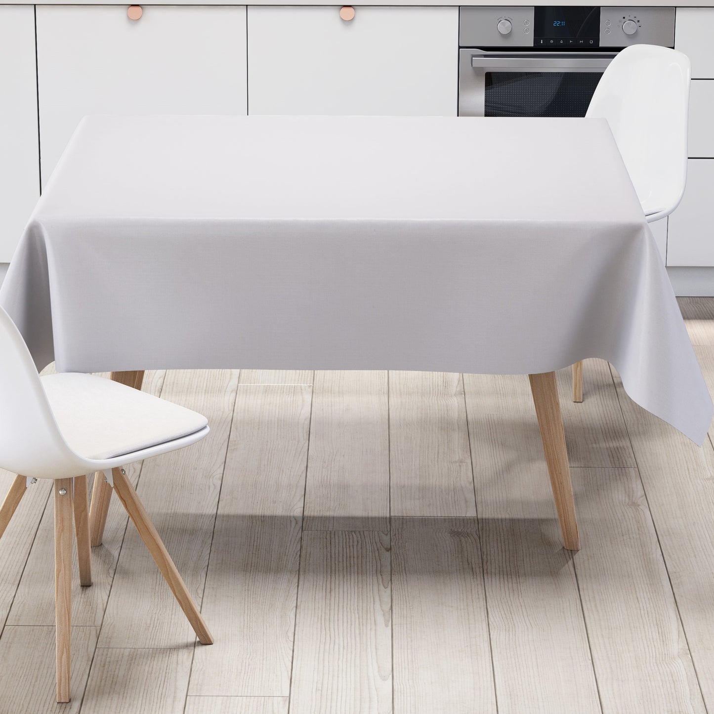 KEVKUS Wachstuch Tischdecke uni 0 Weiß einfarbig wählbar in eckig, rund und oval -