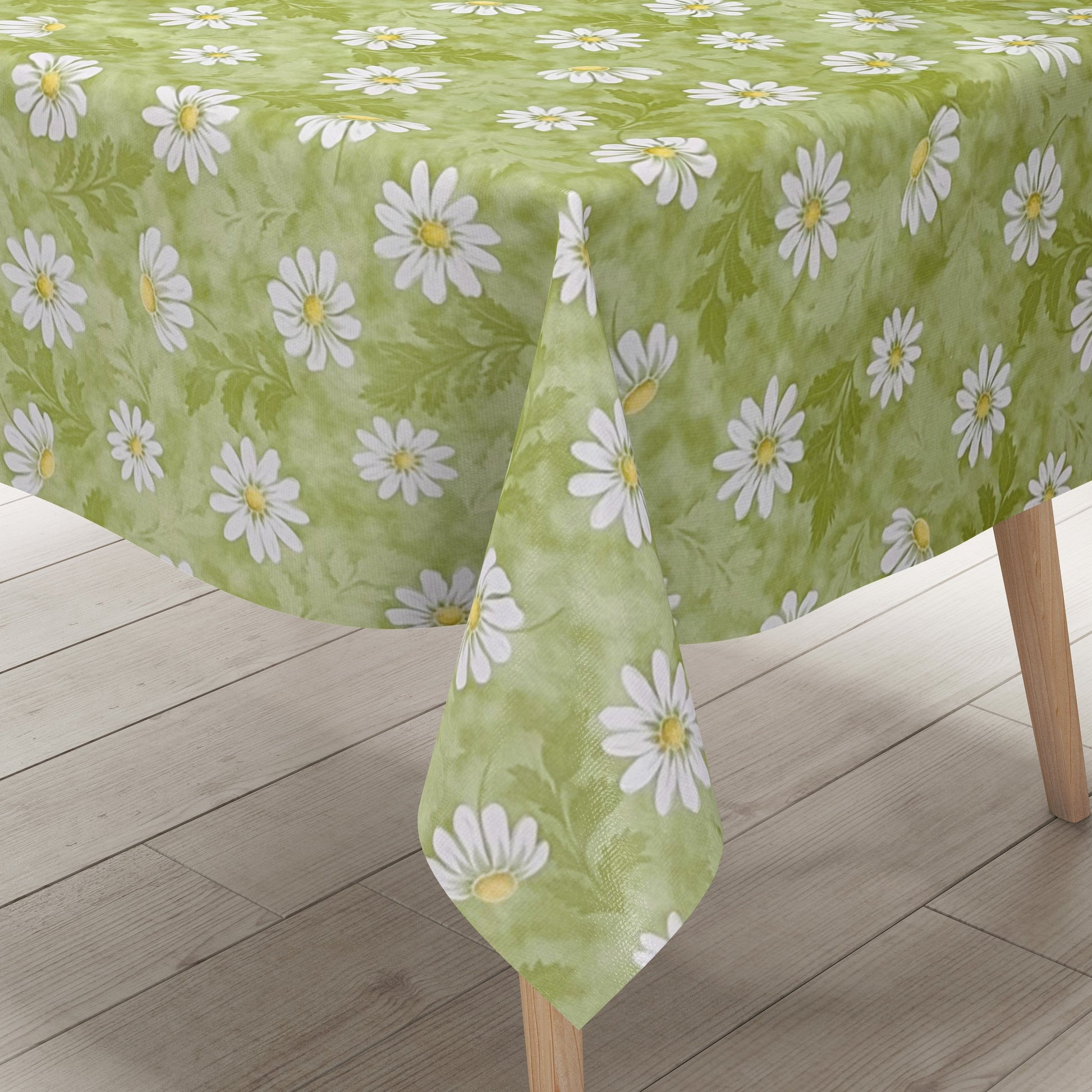 Wachstuch Tischdecke 01110-03 Margeriten grün Blumen Blüten Sommer Garten eckig rund oval