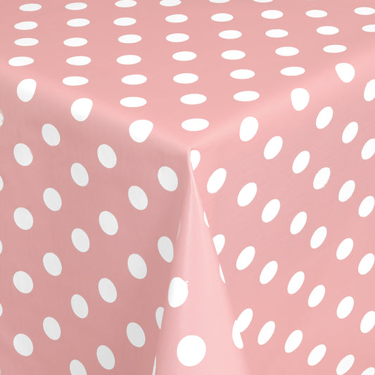 abwaschbare pvc Tischdecke Wachstuch Punkte rosa Polkda dots eckig rund oval