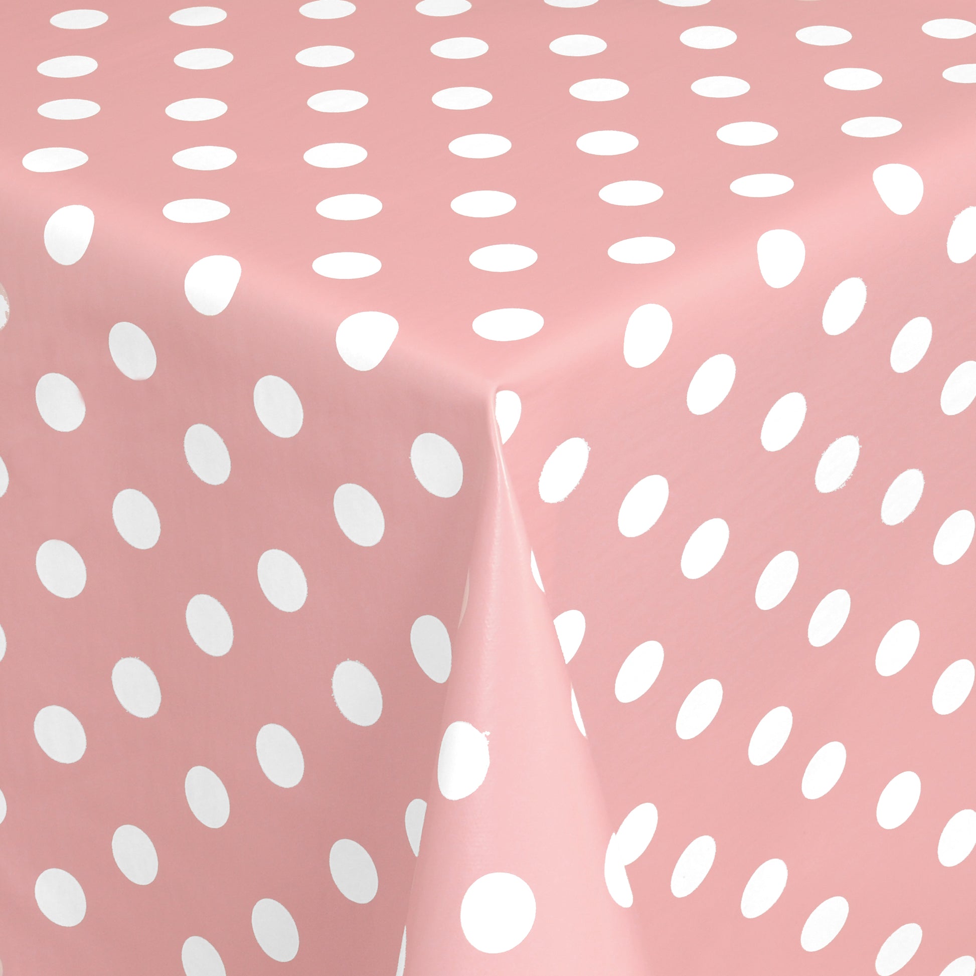 abwaschbare pvc Tischdecke Wachstuch Punkte rosa Polkda dots eckig rund oval