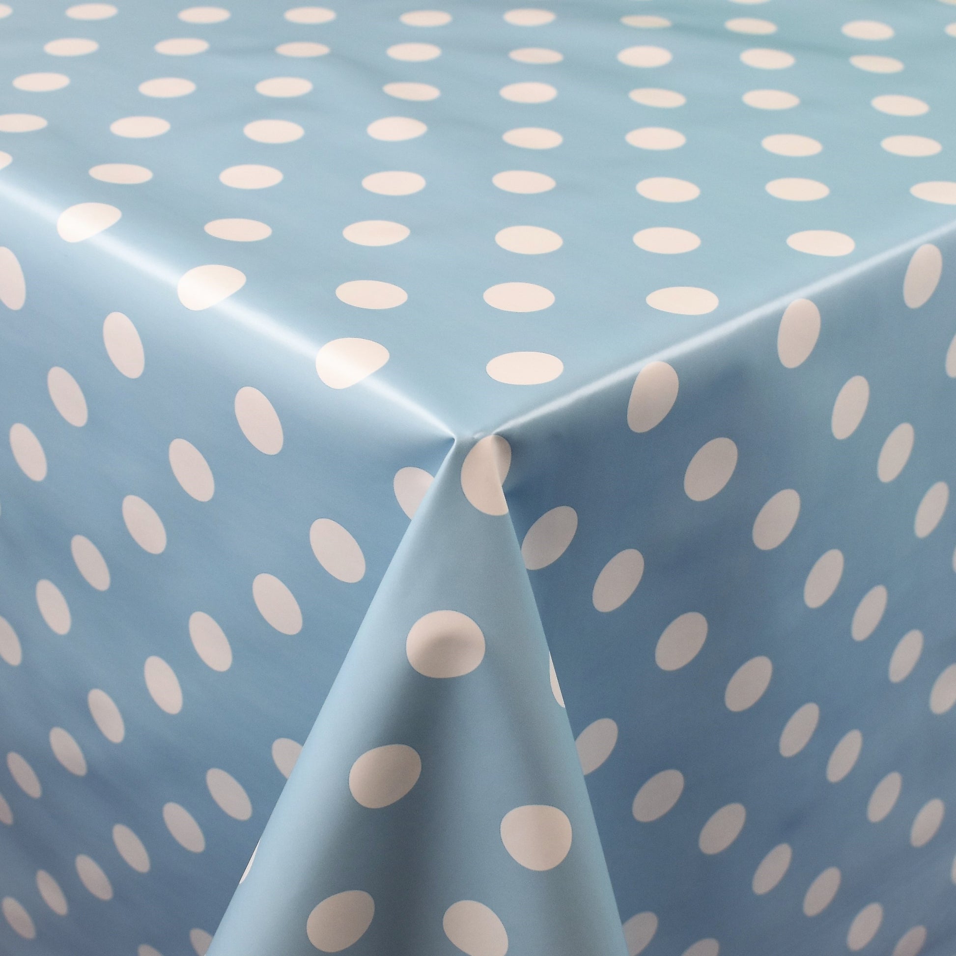 Wachstuch Rollenware Meterware Wachstuchrolle Punkte Polka Dots hellblau