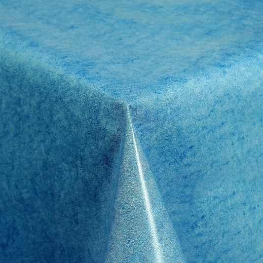 abwischbare Wachstuch Tischdecke marmoriert blau hellblau eckig rund oval