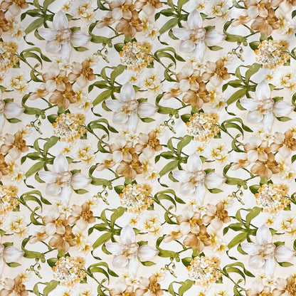 Wachstuch Tischdecke 01446-02 Lilien Blumen floral Meterware beige eckig rund oval