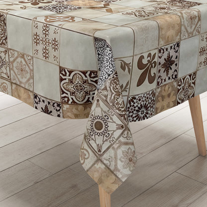 Wachstuch Tischdecke 06108-04 Mosaik Fliesen Portugal beige braun ecki –