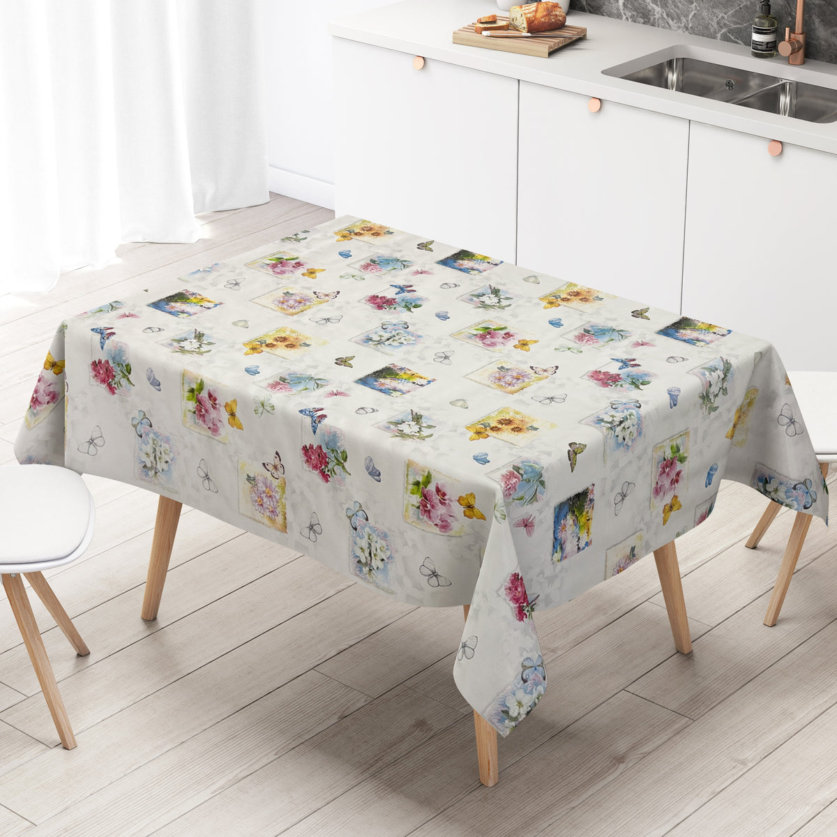 Arquiel Tischdecke Blume Schmetterling – Rechteckige, Waschbare Tischdecke Mit Frühlingsmotiv, 140 X 180 Cm