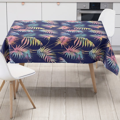 Wachstuch Tischdecke Monstera dunkel blau