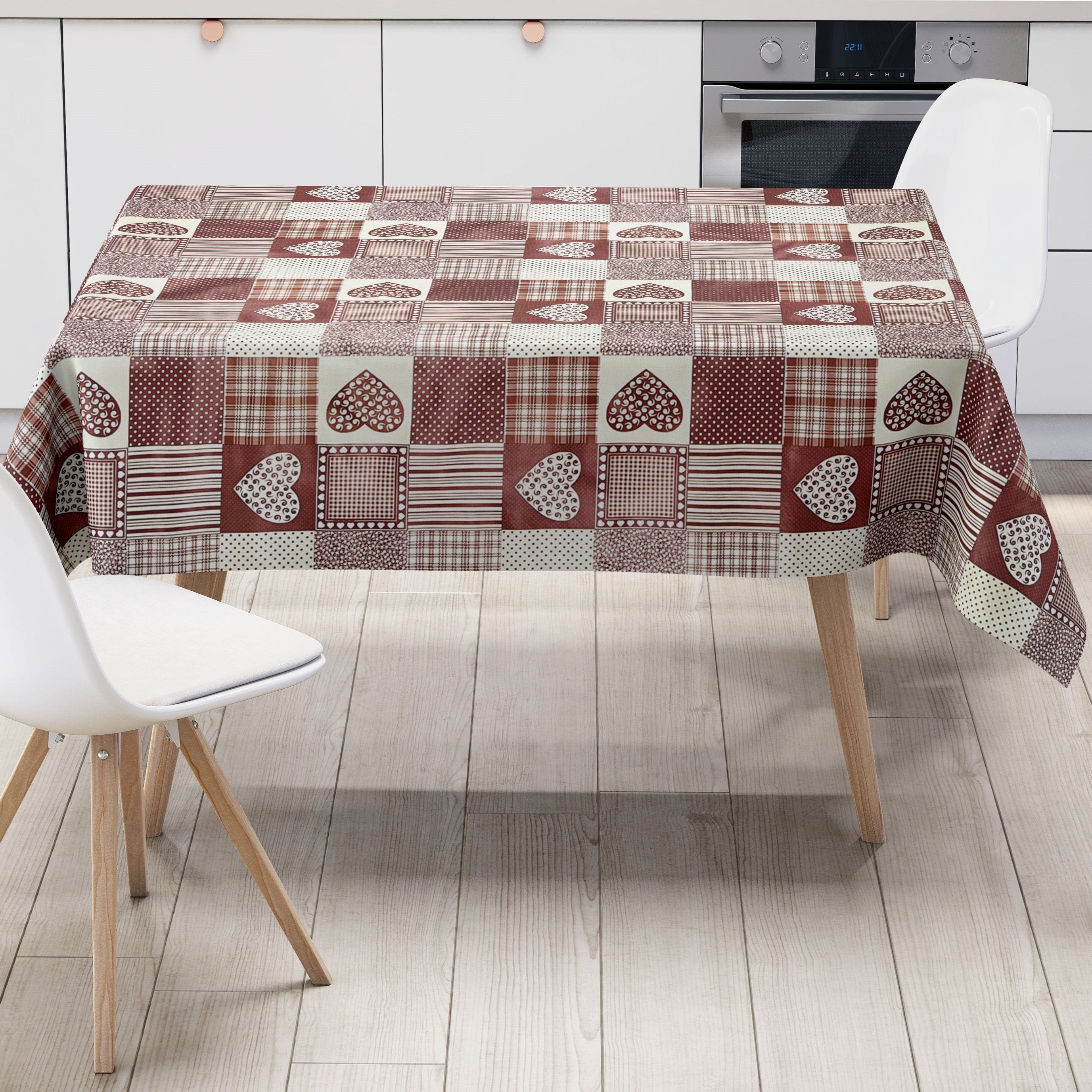 KEVKUS Wachstuch Tischdecke Mit Häkelborte – Wasserdicht, Pflegeleicht, Größe & Form Wählbar (z.B. 50x140 Cm Eckig)