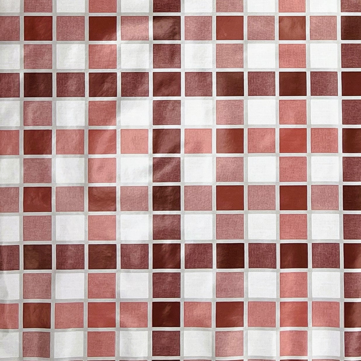 abwaschbare Tischdecke, Wachstuchtischdecke, Wachstuch, eckig rund oval Fliesen Mosaik rot bordeaux dunkelrot 