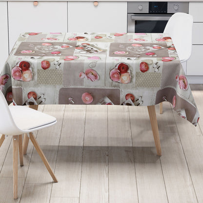 wachstuchshop24 abwaschbare Tischdecke Wachstuch eckig rund oval Rosen Blumen