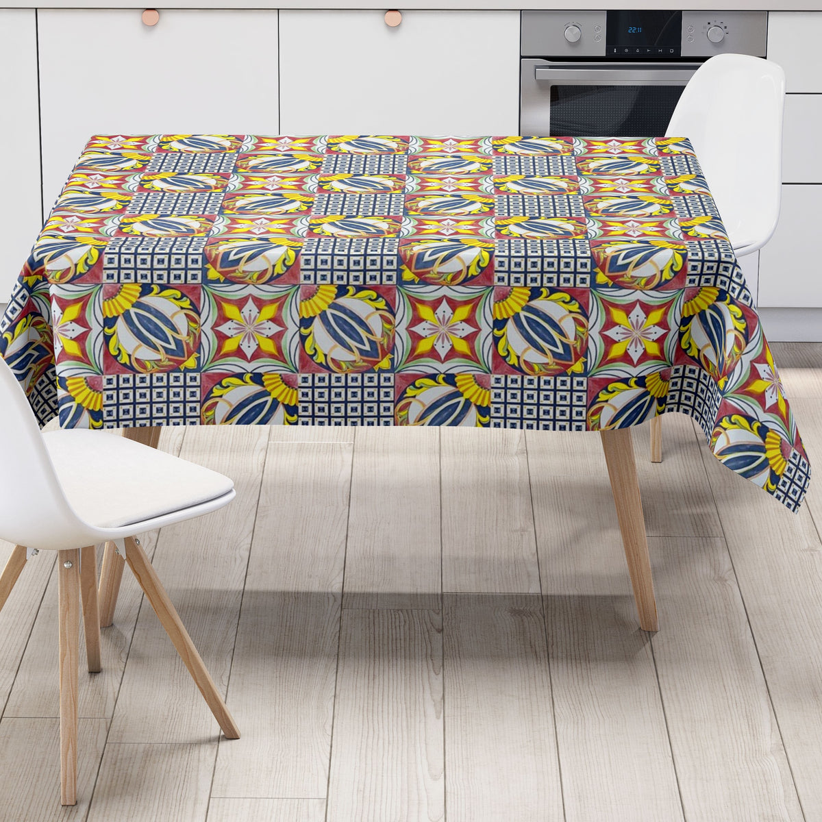 Wachstuch Tischdecke C144721 Mosaik marokkanische Fliesen blau eckig r –
