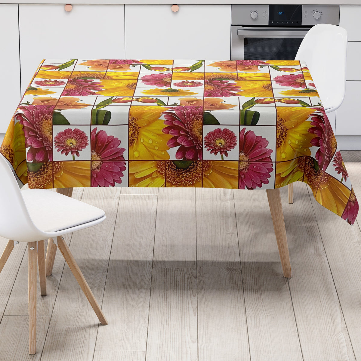 Wachstuch Tischdecke K148A Tulpen Gerbera Frühjahr Garten eckig rund o –