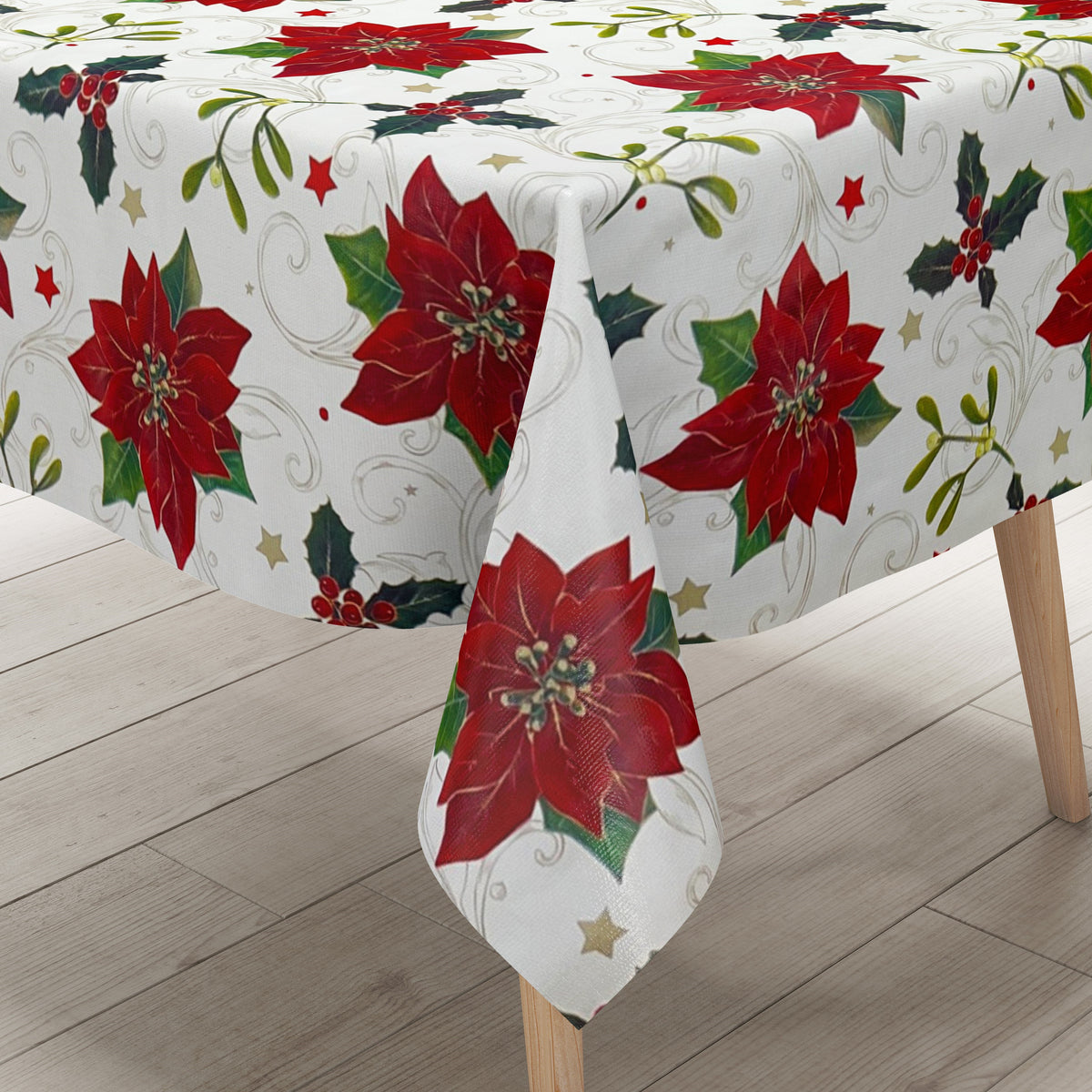 KEVKUS Wachstuch Tischdecke Weihnachten P847-3 Weihnachtsstern Festtag –