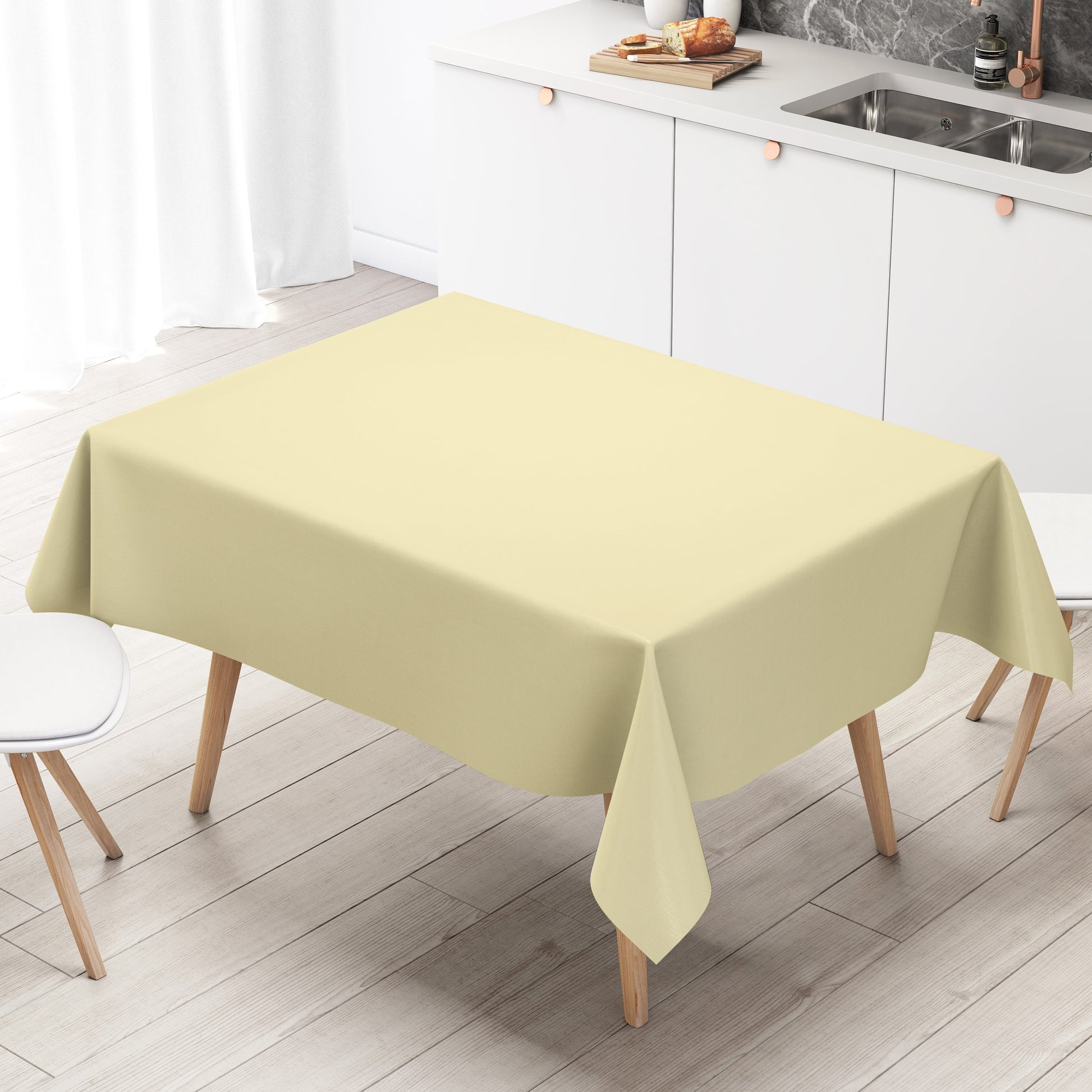 Wachstuch Tischdecke – unifarben creme beige 7 champagner uni einfarbig